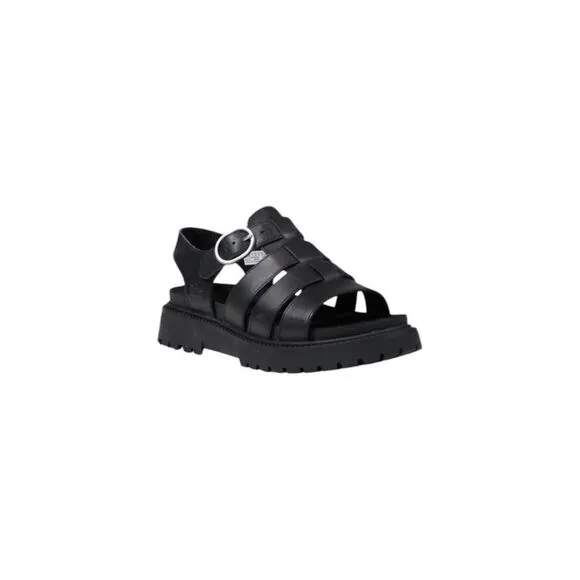 Timberland Leather Sandals with Buckle and Bow Women Black