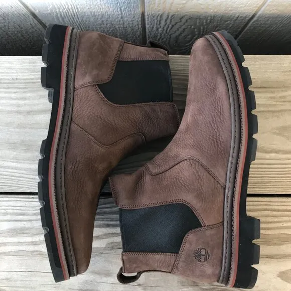 Timberland Port Union Mens Tan Nubuck Leather Chelsea Boots 13 A44KH