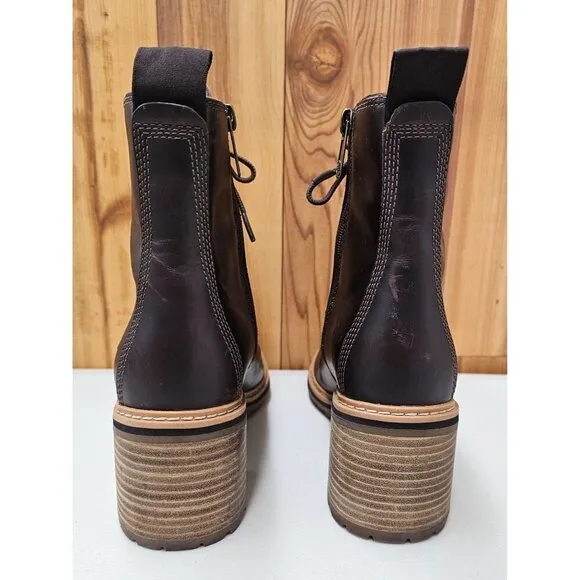 Timberland Sienna High Brown Side Zip Women's Boots Size 9