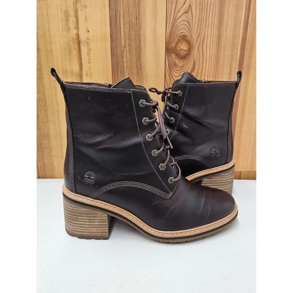 Timberland Sienna High Brown Side Zip Women's Boots Size 9