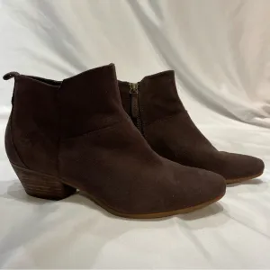 Timberland Women’s Size 8 Side-Zip Brown Suede Ankle Boots Booties Ortholite