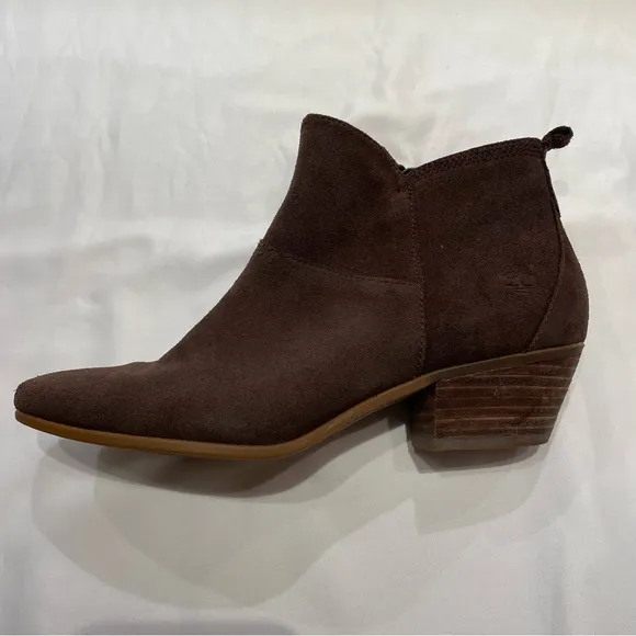 Timberland Women’s Size 8 Side-Zip Brown Suede Ankle Boots Booties Ortholite