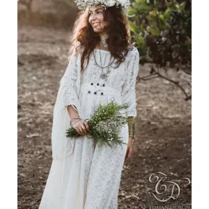 Timjan Design Long Lace Empress Bohemian Dress XS/S