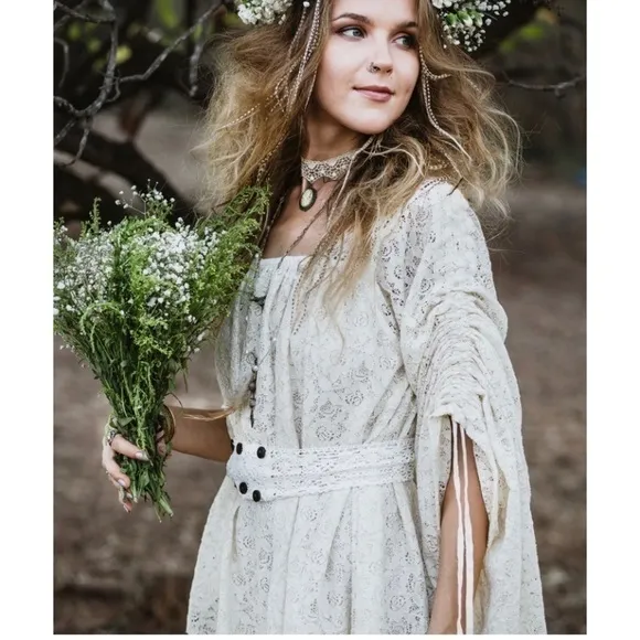 Timjan Design Long Lace Empress Bohemian Dress XS/S