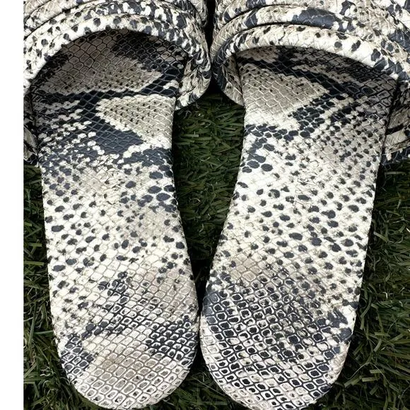 Tkees Caro Embossed Snakeskin Textured Low Profile Strappy Sandal Slides Size 10