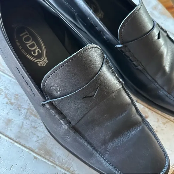 Tods Italy Mens Penny Driving Loafers Shoes
