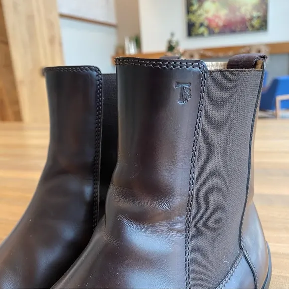 Tod's Leather Chelsea Boots, Size 6