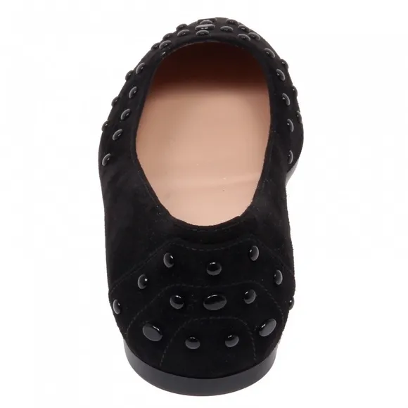 Tod’s Suede Studded Flats Gomma 22B Gommini Verniciati Black EUR 38.5 Women’s