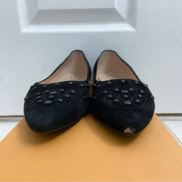 Tod’s Suede Studded Flats Gomma 22B Gommini Verniciati Black EUR 38.5 Women’s