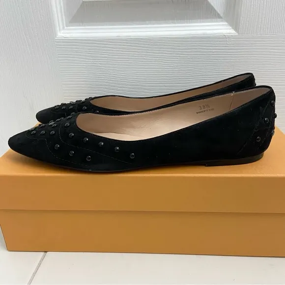 Tod’s Suede Studded Flats Gomma 22B Gommini Verniciati Black EUR 38.5 Women’s