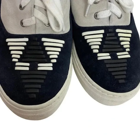 Toga Virilis Suede Leather Sneakers Shoes Mens 6 Euro 39 Gray White Black