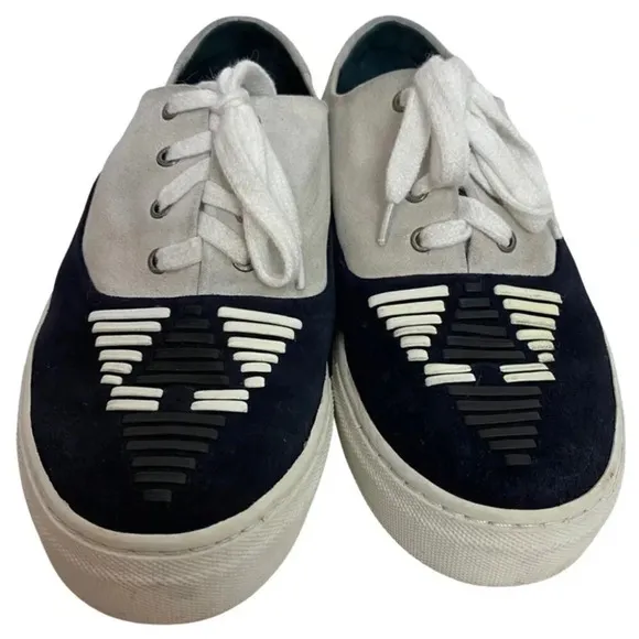 Toga Virilis Suede Leather Sneakers Shoes Mens 6 Euro 39 Gray White Black