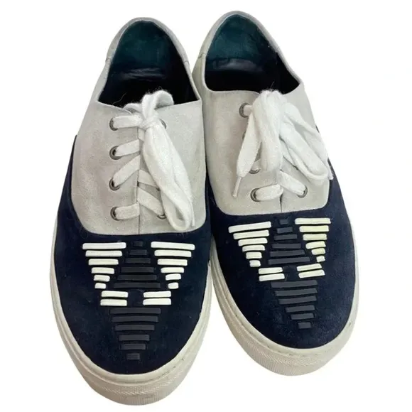 Toga Virilis Suede Leather Sneakers Shoes Mens 6 Euro 39 Gray White Black