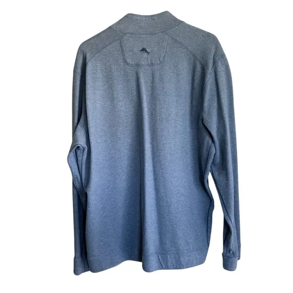 TOMMY BAHAMA  Flipfield Snap Mock Reversible Pullover | Blue | See Measurements