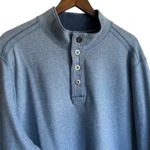 TOMMY BAHAMA  Flipfield Snap Mock Reversible Pullover | Blue | See Measurements
