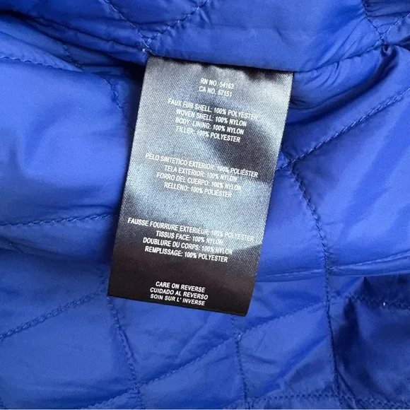 TOMMY HILFIGER Color Blocked Sherpa Coat | Cream • Navy• Red | Size Small