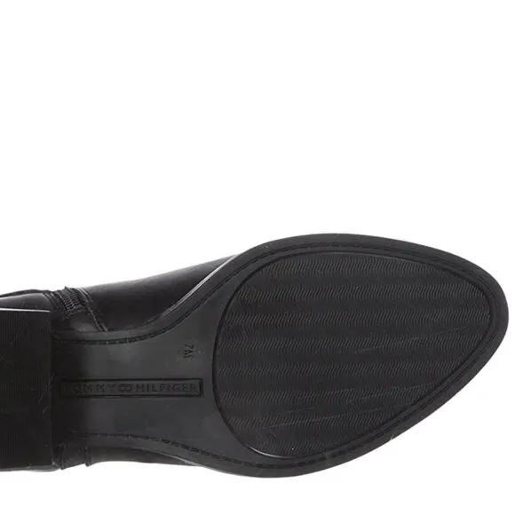 Tommy Hilfiger Mavrick Block Heel Ankle Booties Black Size 6 New