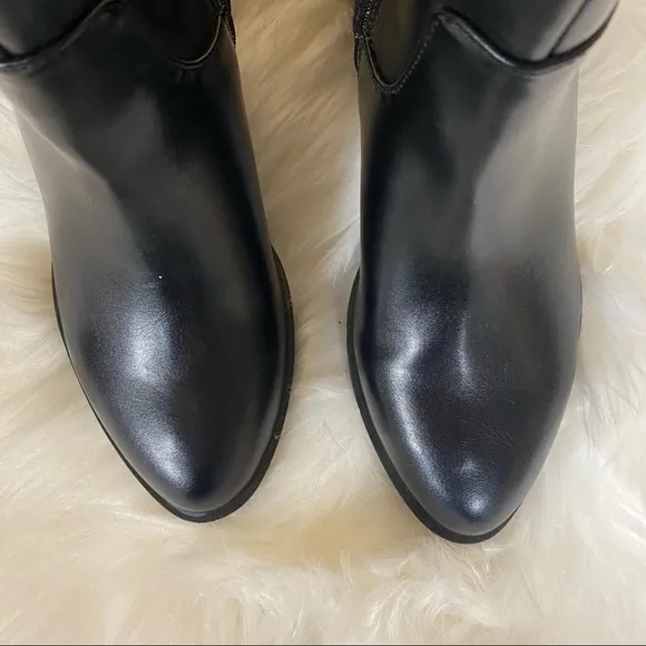Tommy Hilfiger Mavrick Block Heel Ankle Booties Black Size 6 New