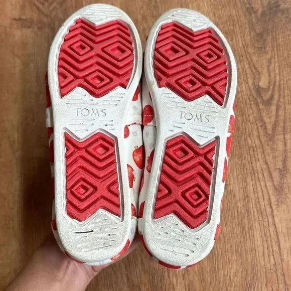 Toms Alpargata Once Upon a Farm White Apple Print Canvas Loafers Women’s 7