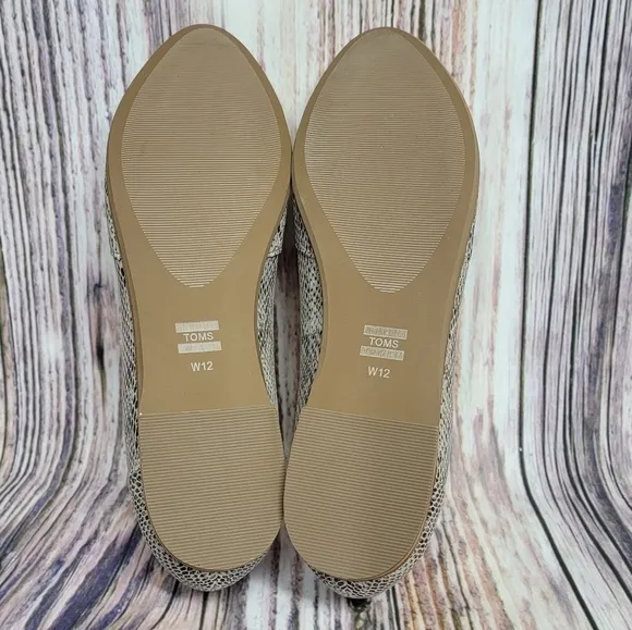 TOMS Julie Cobblestone Snake Embossed Suede Flats
