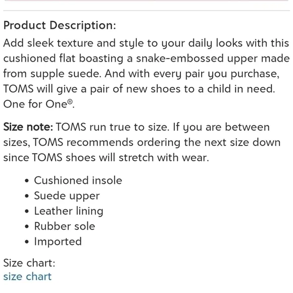 TOMS Julie Cobblestone Snake Embossed Suede Flats