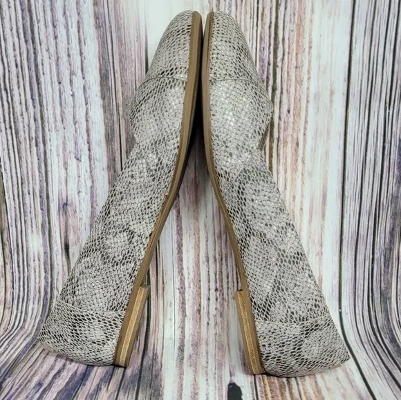 TOMS Julie Cobblestone Snake Embossed Suede Flats