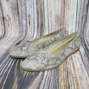 TOMS Julie Cobblestone Snake Embossed Suede Flats