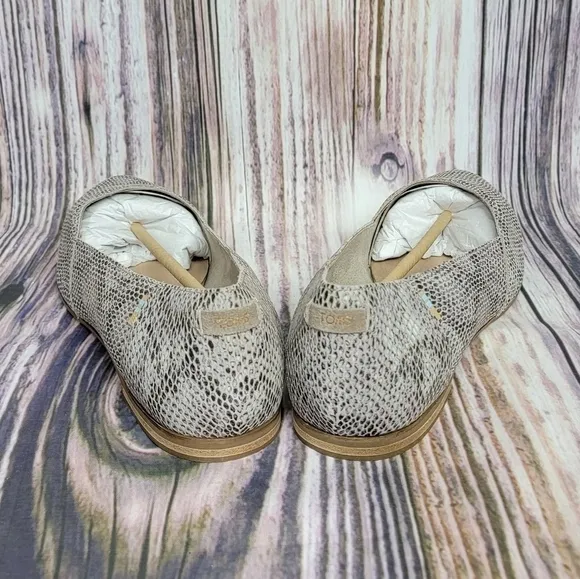 TOMS Julie Cobblestone Snake Embossed Suede Flats