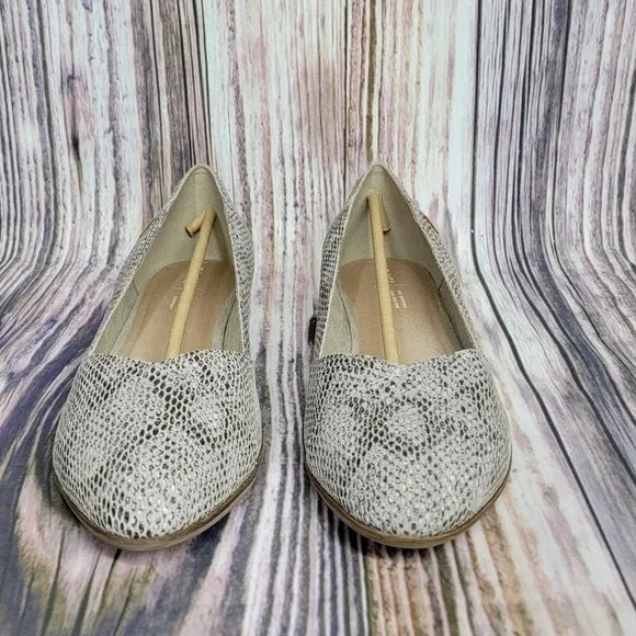 TOMS Julie Cobblestone Snake Embossed Suede Flats