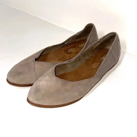 TOMS Jutti Suede Canvas Ballet Flats Size 8