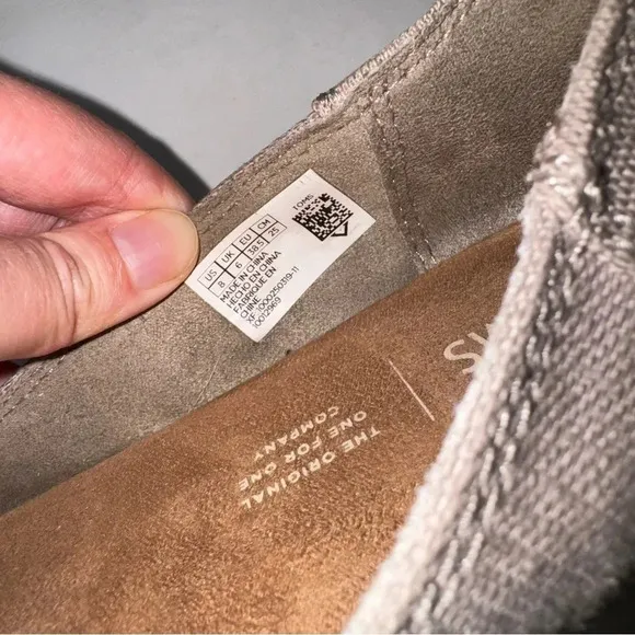TOMS Jutti Suede Canvas Ballet Flats Size 8