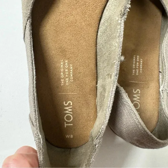 TOMS Jutti Suede Canvas Ballet Flats Size 8
