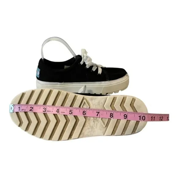 TOMS Women's Alpargata Lace-up Lug Heavy Canvas Sneakers Black - Size 8.5