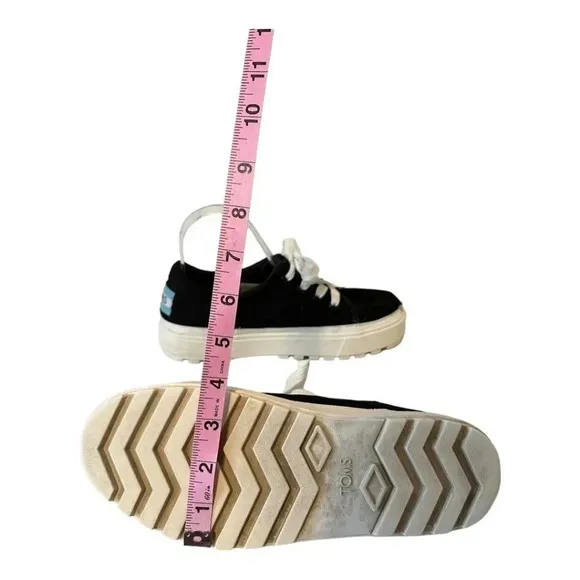 TOMS Women's Alpargata Lace-up Lug Heavy Canvas Sneakers Black - Size 8.5
