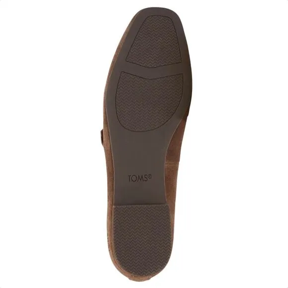 TOMS Women's Bianca Suede Mary Jane Flats Brown Size 7 1/2