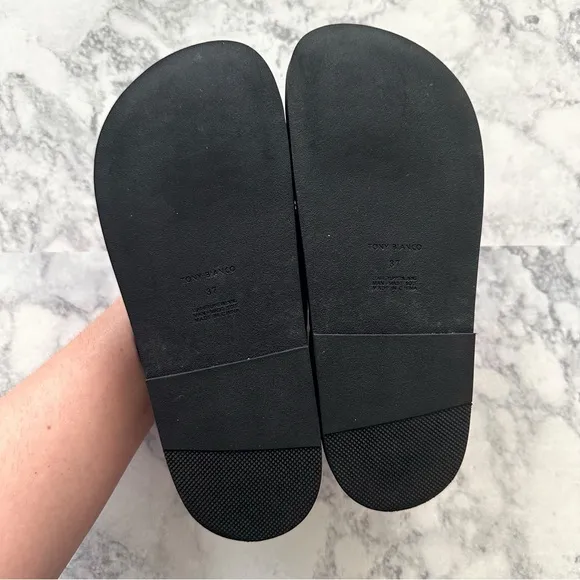 Tony Bianco Hiranni Black Sheep Nappa Leather Sandals