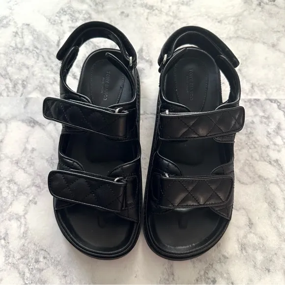 Tony Bianco Hiranni Black Sheep Nappa Leather Sandals