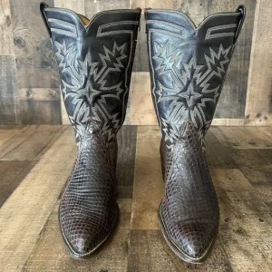 Tony Lama Vintage Gold Label Snakeskin Custom Side Zip Cowboy Boots Mens 9.5 D