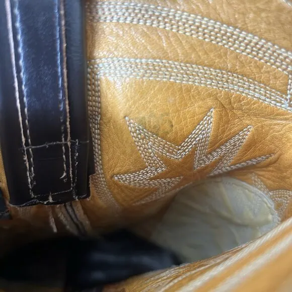 Tony Lama Vintage Gold Label Snakeskin Custom Side Zip Cowboy Boots Mens 9.5 D