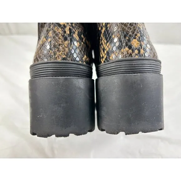 Topshop Brixton Snakeskin Chelsea Boots Women's Size 6.5