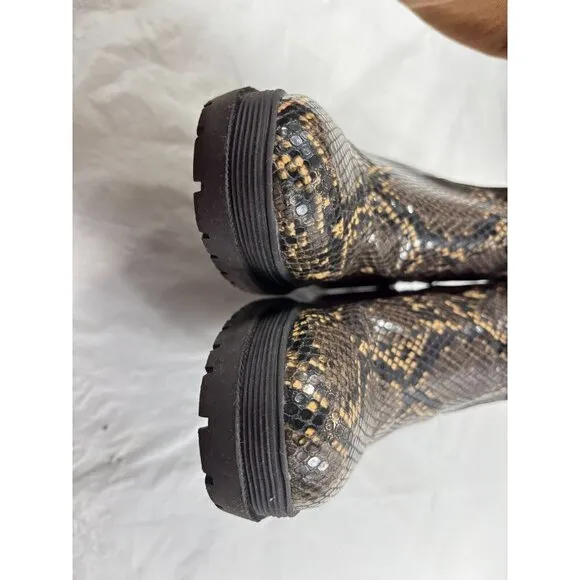 Topshop Brixton Snakeskin Chelsea Boots Women's Size 6.5