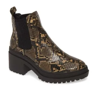 Topshop Brixton Snakeskin Chelsea Boots Women's Size 6.5