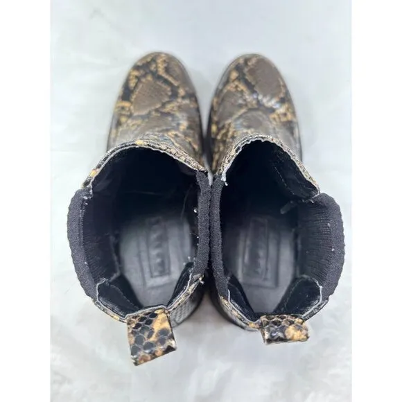 Topshop Brixton Snakeskin Chelsea Boots Women's Size 6.5
