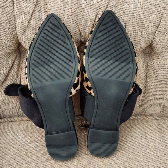 TORRID BLACK GOLD GLITTER LEOPARD PRINT SLIDES