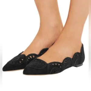 Tory Burch‎ &quot;Leyla&quot; Pointed Toe Flats size 8 suede slip on shoes