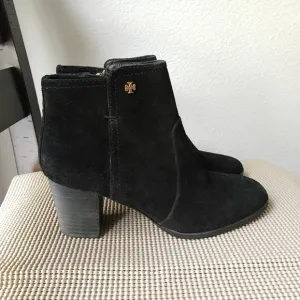 Tory Burch Black Suede Ankle Boots