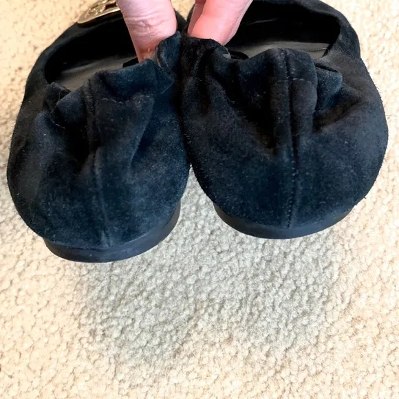 Tory Burch Black Suede Reva Ballet Flats Size 7.5