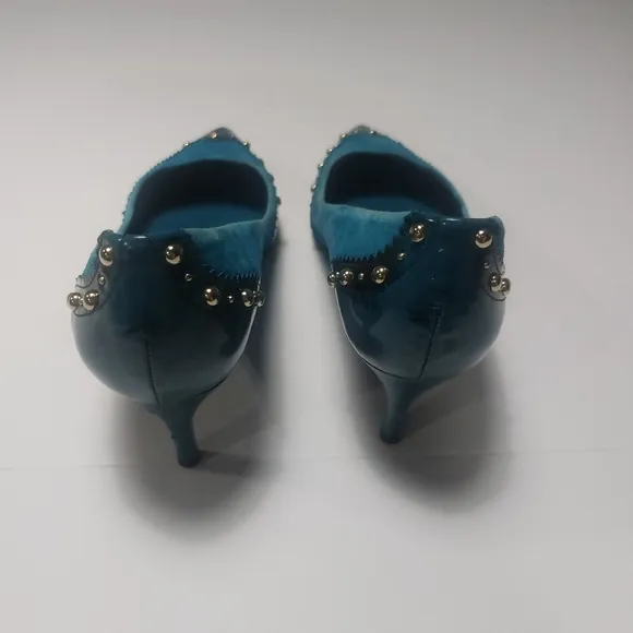 Tory Burch Blue Suede Women's Kitten Heels Size 8.5