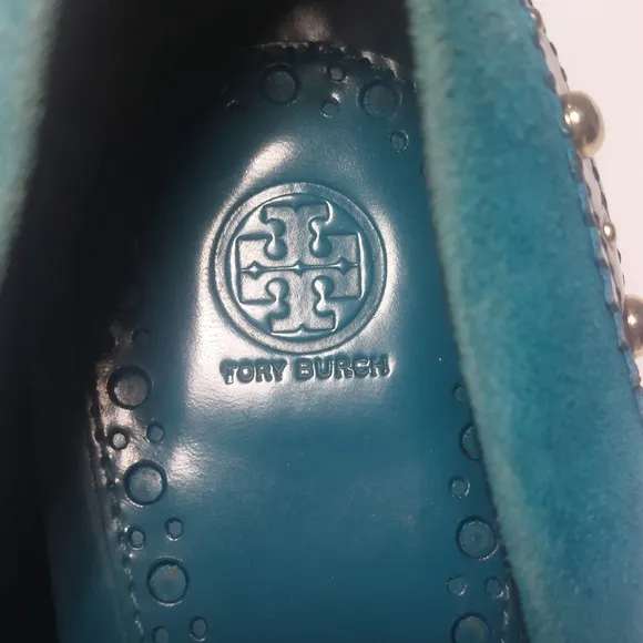 Tory Burch Blue Suede Women's Kitten Heels Size 8.5