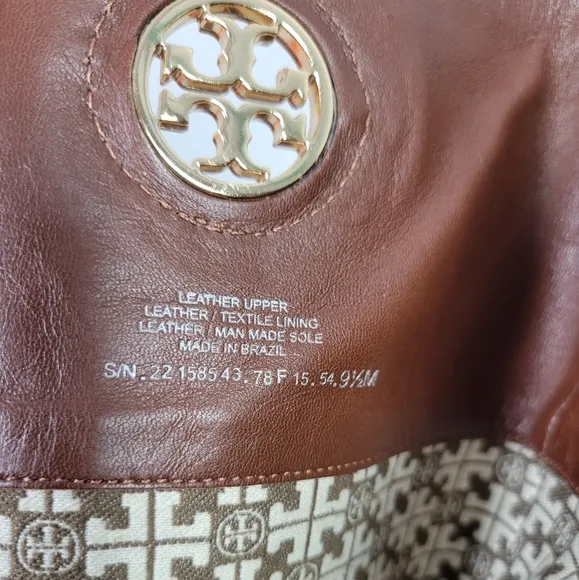 Tory Burch Brown Pebbled Leather Side Zip Boots Women Size 9.5